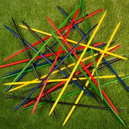 Toy Time Jumbo Pick Up Sticks Classic Wooden Outdoor/Indoor Strategy and Coordination Game for Adults, Kids 758698YGC